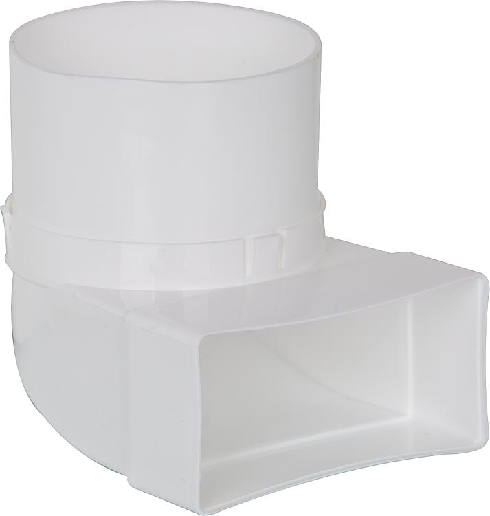 Helios Umlenkstück FLÜB 100 D: 100 mm 90° auf 100 x 50 mm Kunststoff weiß 60703