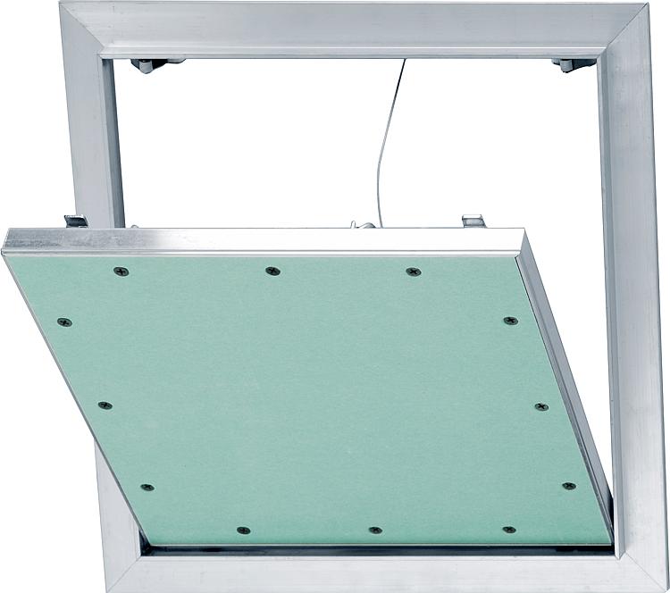 Revisionstür Alu Star mit Fangsicherung und 2x12,5mm GK-Platte Einbaumaß 300x300 mm 20312
