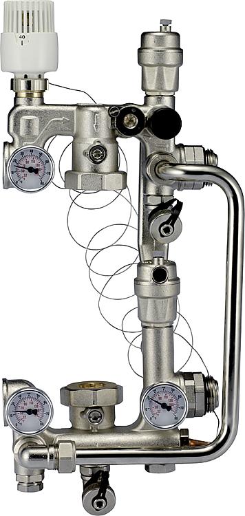 Fußbodenregulierungseinheit Evenes Combimix 1 für Umwälz- pumpe 130 mm Baulänge.