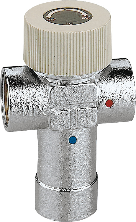 Caleffi Thermomischer 520 einstellbar, verchromt, 1" Einstellbereich: 40°C bis 60°C