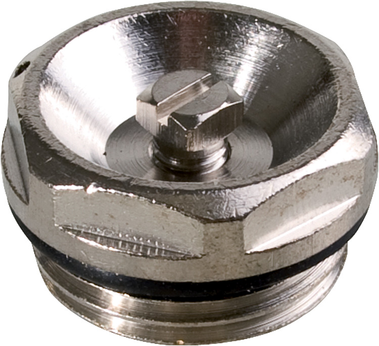 Entlüftungsventil 1/4" Messing vernickelt mit EPDM Dichtung