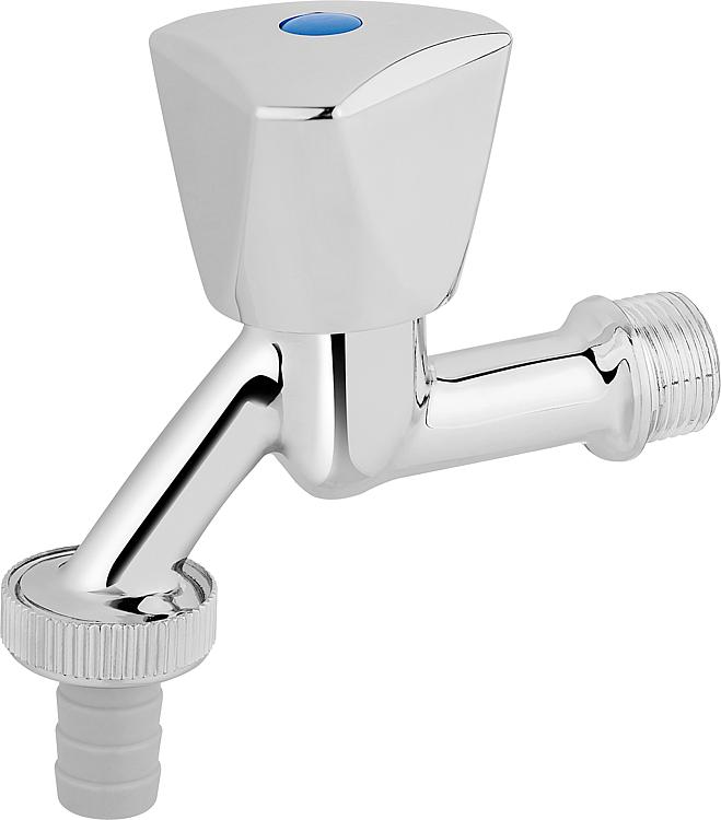 Auslaufhahn DN15 1/2" Messing verchromt, mit Haubengriff