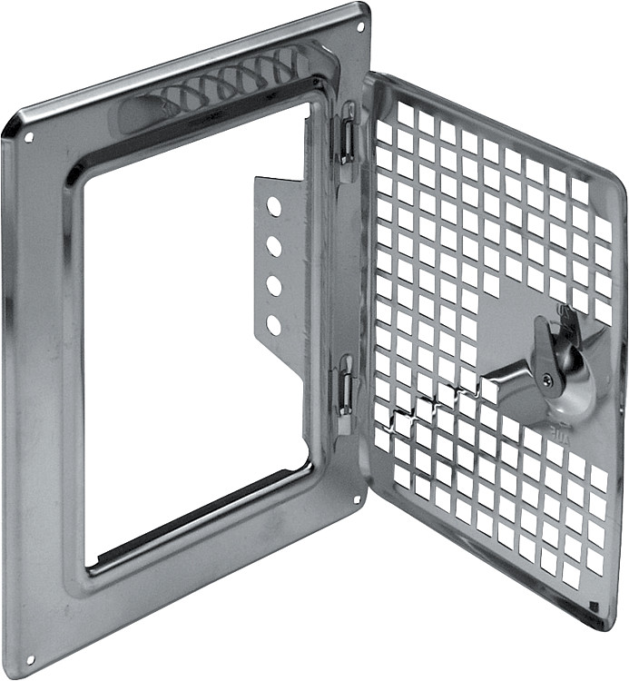 K+W Rahmen mit Lüftertüre komplett RV 140 x 200- LG Edelstahl mit Schlüssel