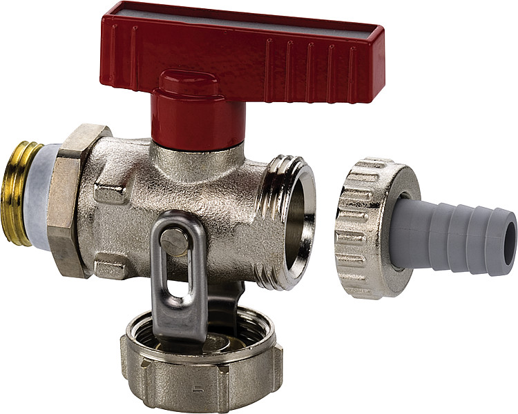 Simplex KFE-Kugelhahn 1/2" PN 16 Durchgang mit Schlauchverschraubung