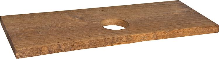 Konsole Eleng Eiche massiv Waldkante (Massivholzplatte) mit Aussp. WT+HL 1400x40-60x510mm
