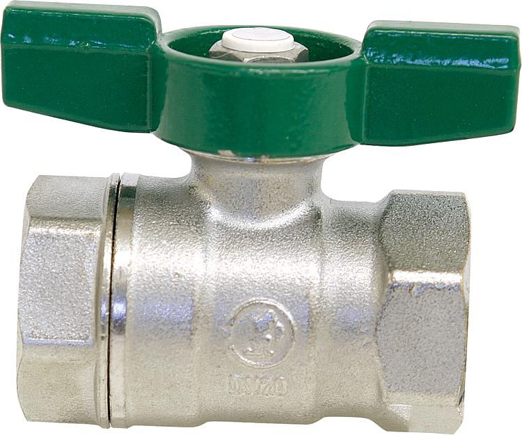 Trinkwasser-Kugelhahn R251D IG/IG 3/4" Messing verchromt/ Flügelgriff