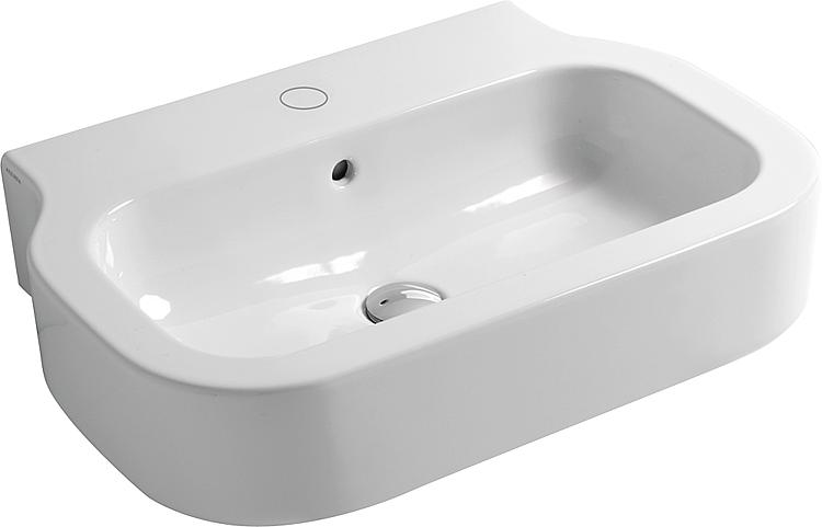 Waschtisch GLAZE BxHxT: 600x165x460mm aus Keramik Weiß Waschbecken