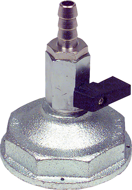 Braun Einstutzen-Prüfkappe DN 50 Flansch 1 Hahn