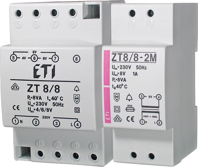 Klingeltransformator ZT8/12 0,63A, 6-8-12V