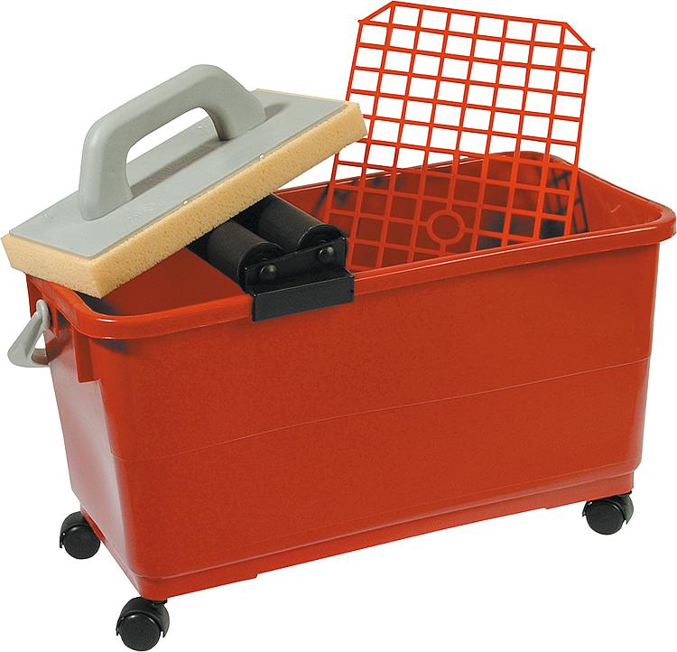 Haromac Fliesenwaschset Profi 8 teilig 22 Liter Kunststoffeimer 4 Rollen Hydroschwamm Fliesenwasch S