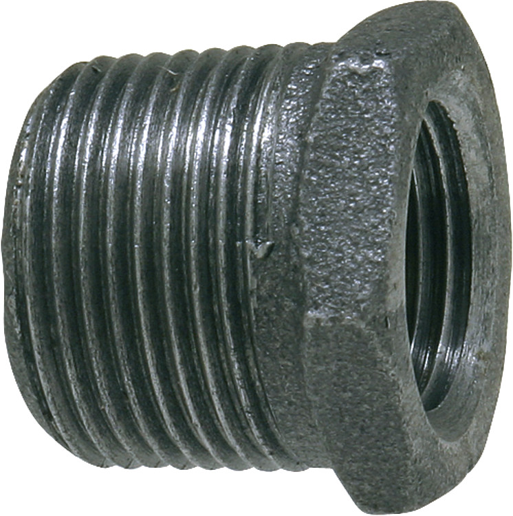 Tempergussfitting, schwarz Reduktionsstück, 1/2" x 3/8" (a/i) Typ 241