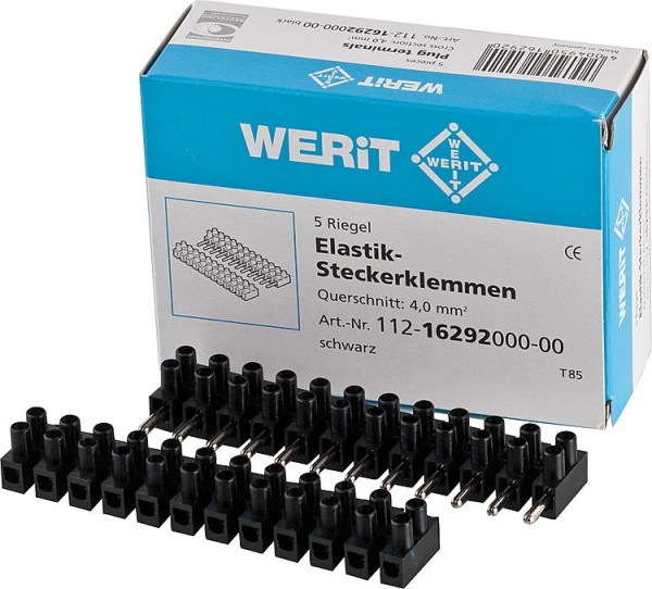 Stecker-Klemmleiste PVC 12teilig schwarz 4,0 mm² 1 Beutel 5 Stück