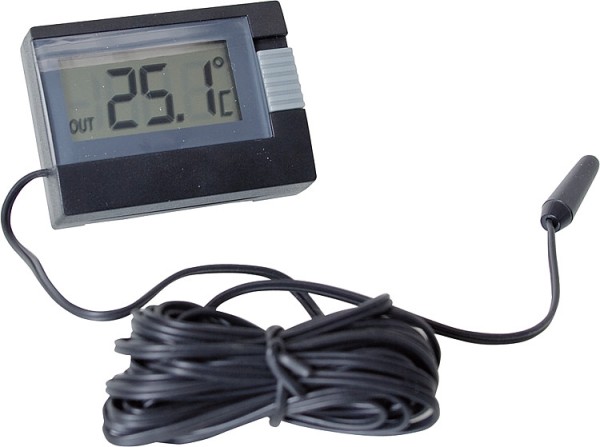 Digitales Mini Thermometer Fühlerlänge 2,5m Messbereich -10 C bis +60 C Innen / aussen