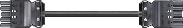 Verbindungsleit. Wieland GST18i5 5,0m, schwarz, H05VV-F 5G1,5mm² 5-polig, Buchse - Stecker