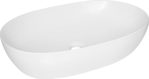 Aufsatz-Waschtisch Elanda 600x400 mm ohne Hahnloch Keramik weiß glänzend