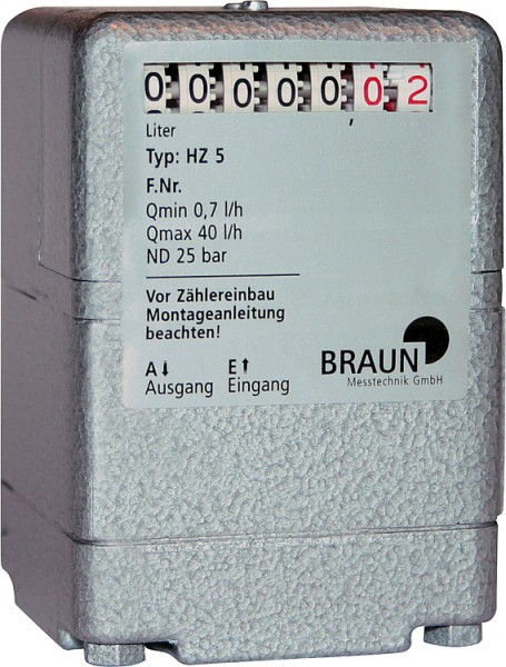 Braun Ölzähler HZ 5 0,7-40 l/h Heizölzähler