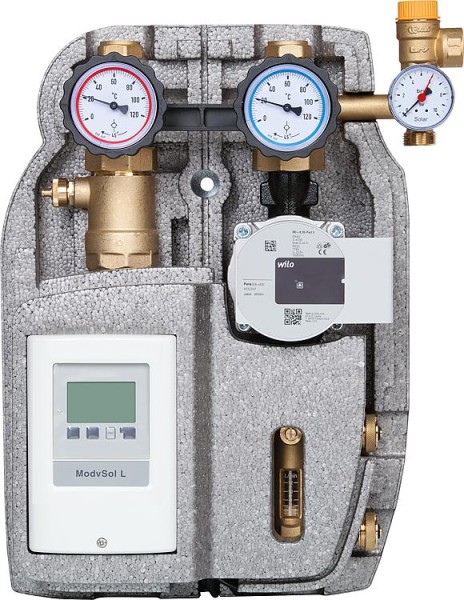 Solarstation Easyflow 22mm Zweistrang 8-28l/min mit Regelung Wilo Para ST25/6 Umwälzpumpe