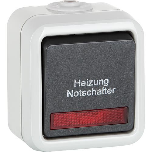 AP-Heizung Notschalter PEHA IP44, Aus-/Wechselschalter D 626 WAB HN