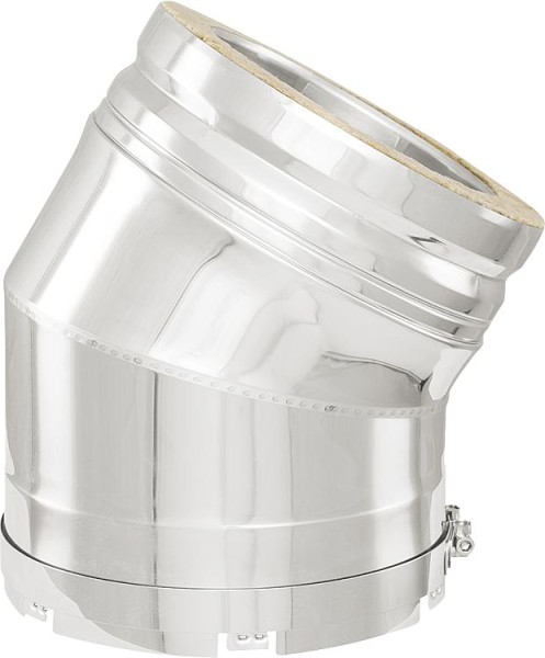 Doppelwandiges Abgassystem Bogen 30° - DN 180 für Unterdruckbetrieb (incl. Klemmband)