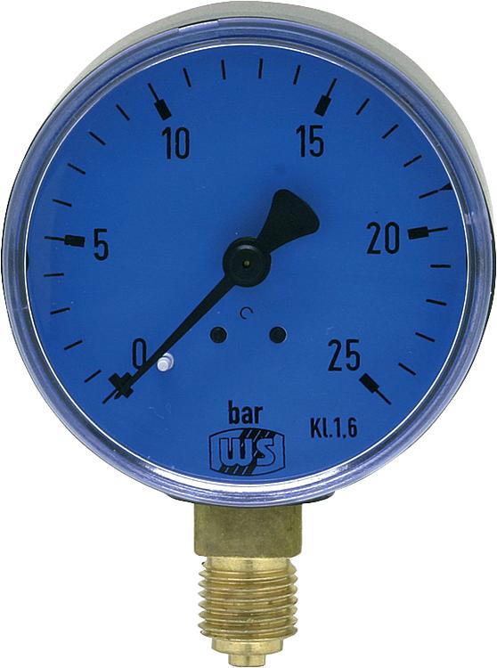Öldruckmanometer ohne Glyzerindämpfung 0-25 bar 63 mm 1/4 unten