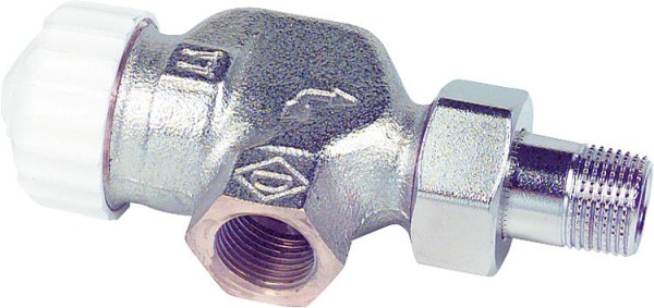 Heimeier Thermostatventil V-Exakt II Rotguß vernickelt R 1/2" Axialform 3710-02.000