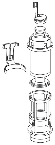 Ablaufventil-Set mit Inhalt: Füllventilhalter,Niederhalter, Ablaufventil,Ablaufkorb