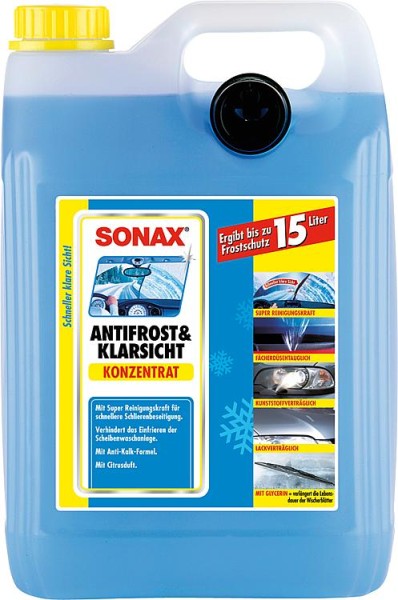 Winterscheibenreiniger SONAX AntiFrost + Klarsicht Konzentrat Citrus 5l Kanister mit Ausgießer