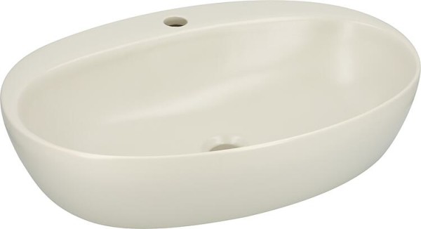 Aufsatz-Waschtisch Elanda 600x420mm Keramik mit Hahnloch Perle