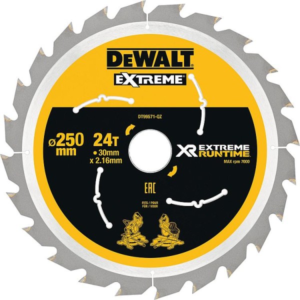 Kreissägeblatt DeWalt, DT99571 XR Extreme Runtime 24Z 250/30mm