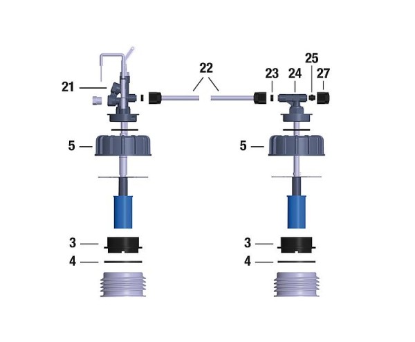 Entnahmeleitung Schütz 2500 Liter, Länge 875mm