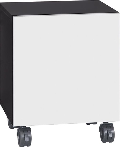 Rollcontainer ELA Korpus schwarz smt - Front weiß hochglanz, 400x400x350 mm