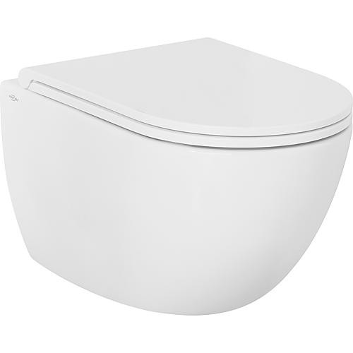 Evenes Wand-Tiefspül-WC Elanda spülrandlos, aus Keramik, weiß 355x340x515mm