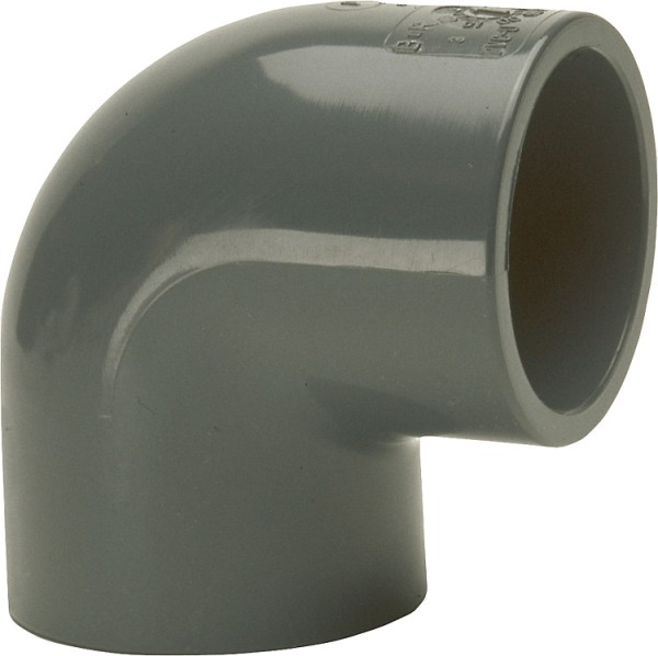 PVC-U - Klebefitting Winkel 90°, 50 mm, beidseitig Klebemuffe
