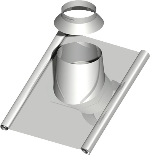 Doppelwandiges Abgassystem Dachdurchführung 30-45°, DN 180 mit Bleischürze ca. 1000 x 900mm