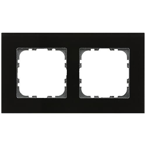 Glasrahmen Taster 2-fach für 55 mm Programme, Schwarz