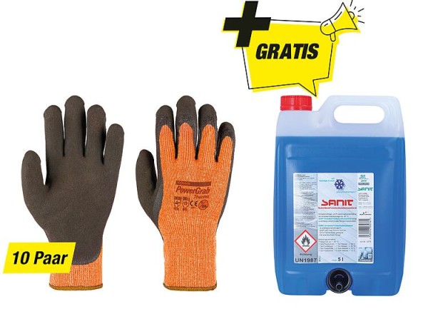 Kälteschutz-Handschuh-Paket Gr. L mit Gratis Scheibenfrostschutz