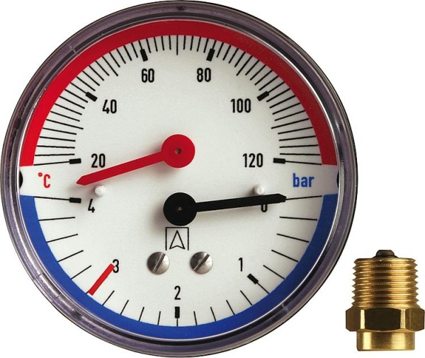 Thermomanometer TM 80 R 1/2" 0-10 bar Thermo Manometer Thermometer