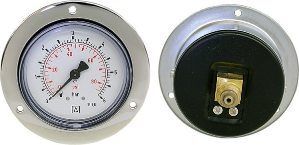 Manometer Stahlblechgehäuse -1/0bar 63mm G 1/4" Afriso