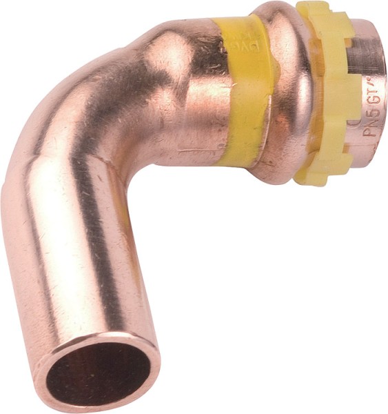 Kupfer Pressfitting Gas Bogen 90 I/A D: 15 mm PG 5001 Gas