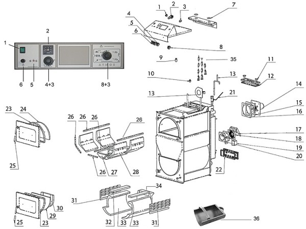 Atmos Abgasturbulator 330 mm für DC22/25/30GSE