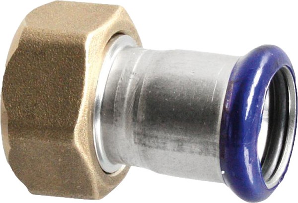 Edelstahl-Pressfitting M-Kontur Anschlussverschr. 15 x 3/4" mit Pressmuffe
