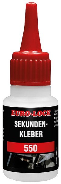 Sekundenkleber EURO-LOCK E 550 für Gummi-/Kunststoffkombination 20g Dosierflasche