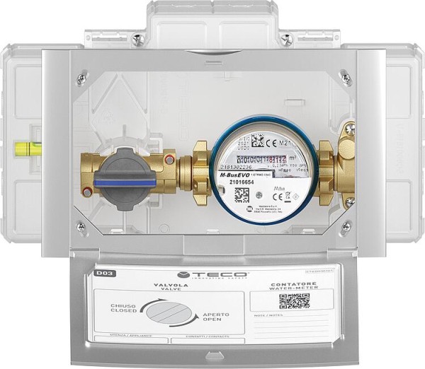 Unterputz Einbaukasten für Wasserzähler K4CC DN20 (3/4") IG, mit Passstück 80 mm