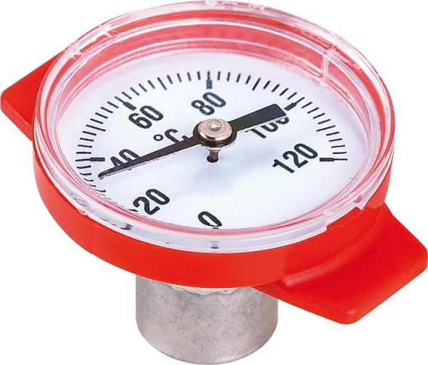 Thermometer rot passend für Isolier-T Kugelhahn Typ G und F Skala 0-120°C