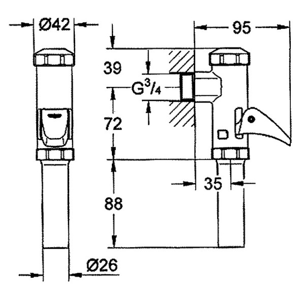 Hebel Grohe 43056000