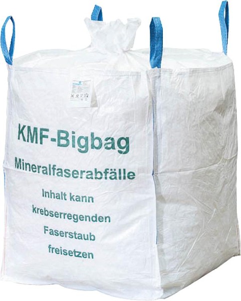 Big Bag Mineralfaser,beschichtet 4 Hebeschlaufen, SWL 150 Kg, 900x900x1110mm