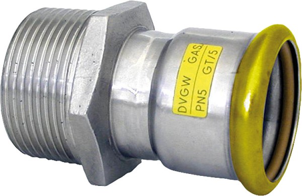 Edelstahl-Pressfitting Gas Uebergangsmuffe A.G., 76,1 mm x DN 65 (2 1/2)