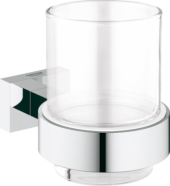 Glas mit Wandhalter Grohe Essentials Cube, chrom