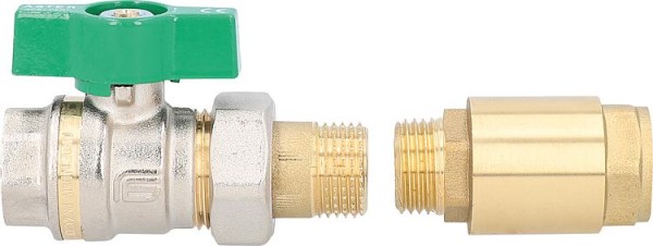 Zirkulationspumpen Anschluss-Set 2-teilig DN15(1/2"), Kugelhahn und Rückflussverhinderer