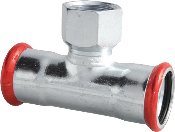 C-Stahl Pressfitting M-Kontur T-Stück mit Abgang Innengewinde 28-Rp3/4-28